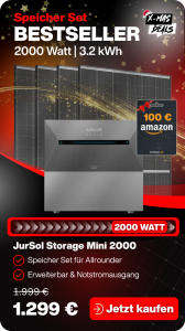 Anker SOLIX Solarbank 2 E1600 Pro Balkonkraftwerk Speicher Set 2000 Watt 800 Watt - Trina Doppelglas - JurSol Storage Mini 3.2 kWh